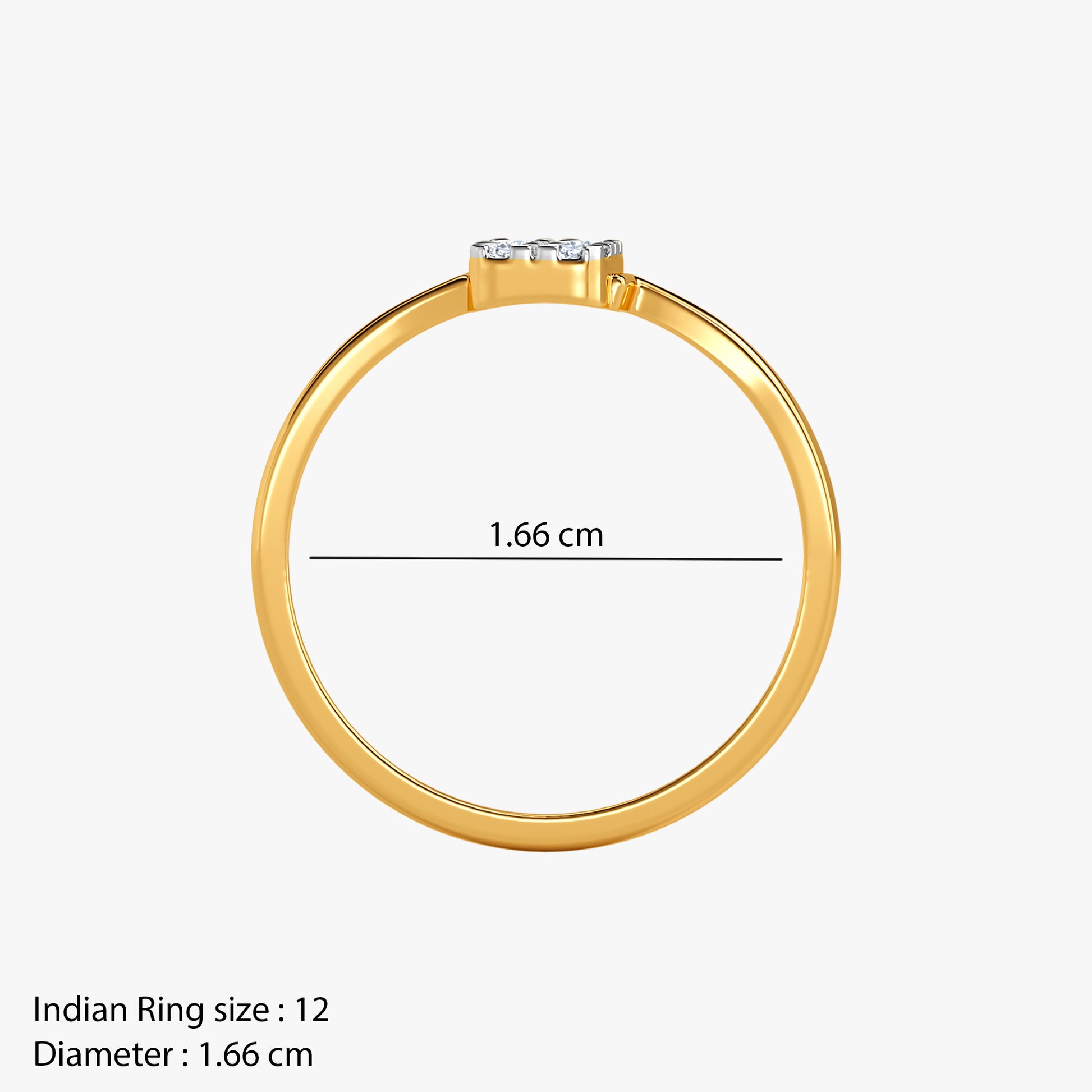 Gold Solstice Tile Lab Grown Diamond Ring (Size 12)