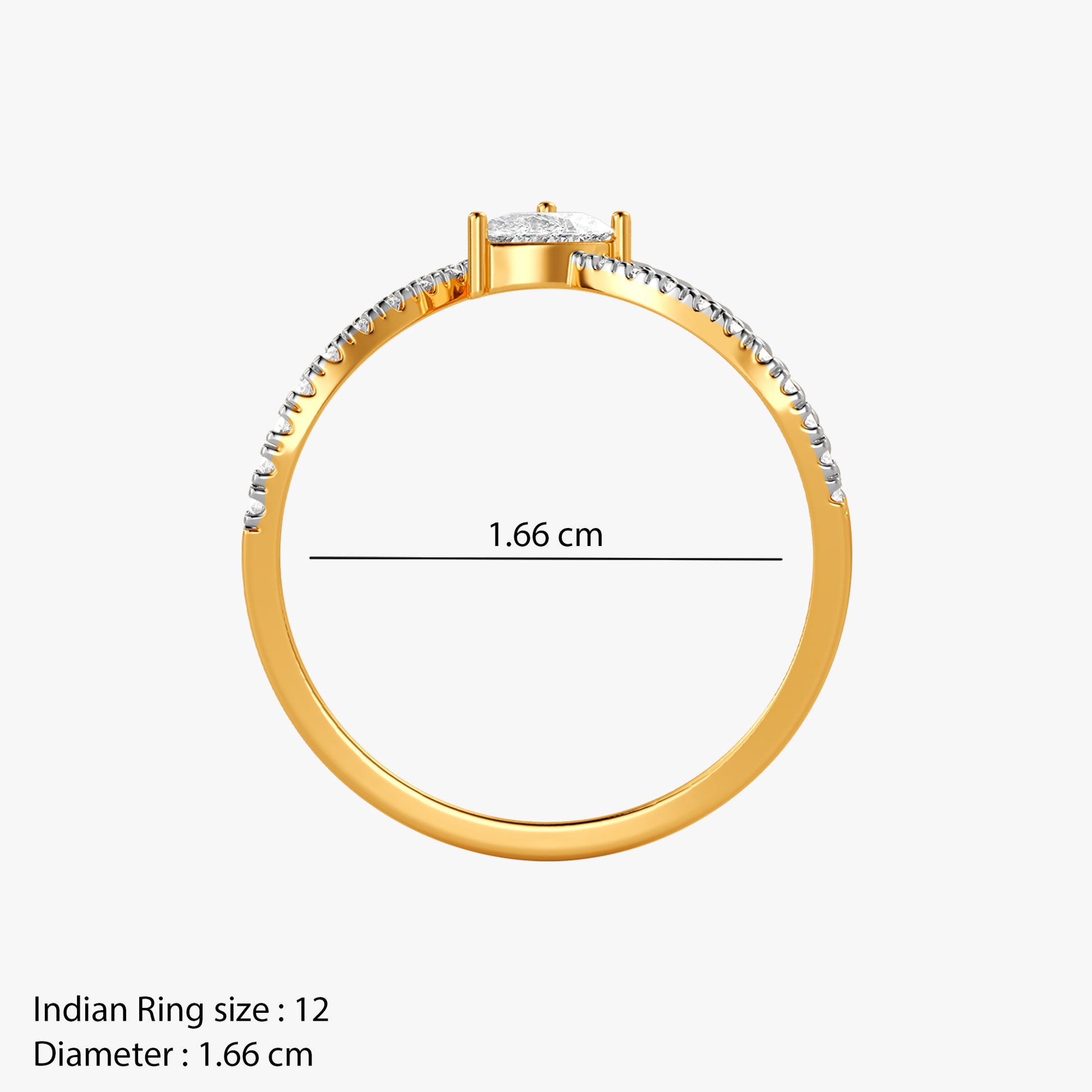 Gold Prism Tide Lab Grown Diamond Ring (Size 12)