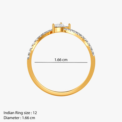 Gold Prism Tide Lab Grown Diamond Ring (Size 12)