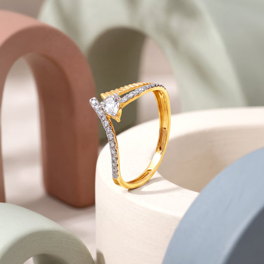 Gold Prism Tide Lab Grown Diamond Ring (Size 12)