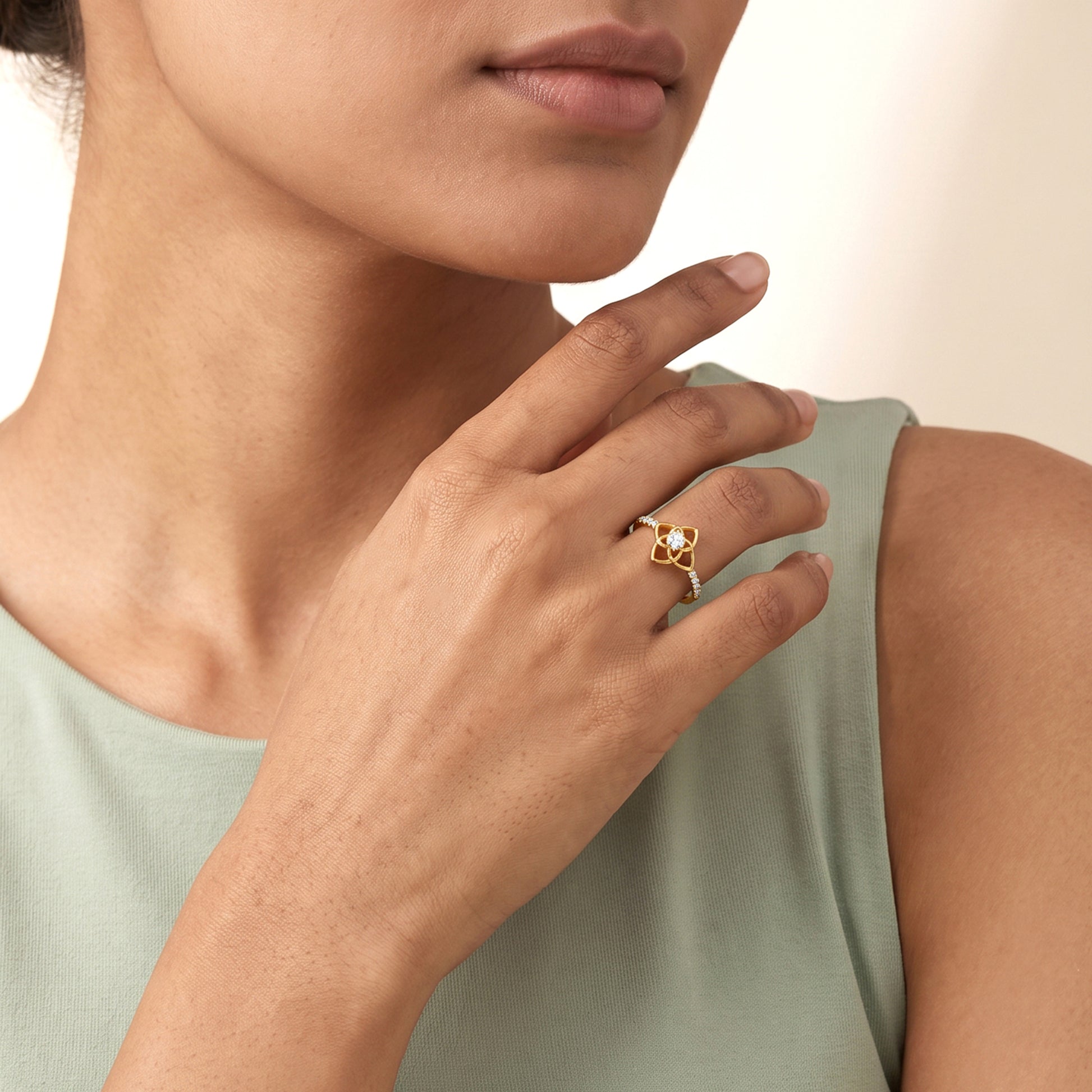 Gold Zelora Lab Grown Diamond Ring (Size 12)
