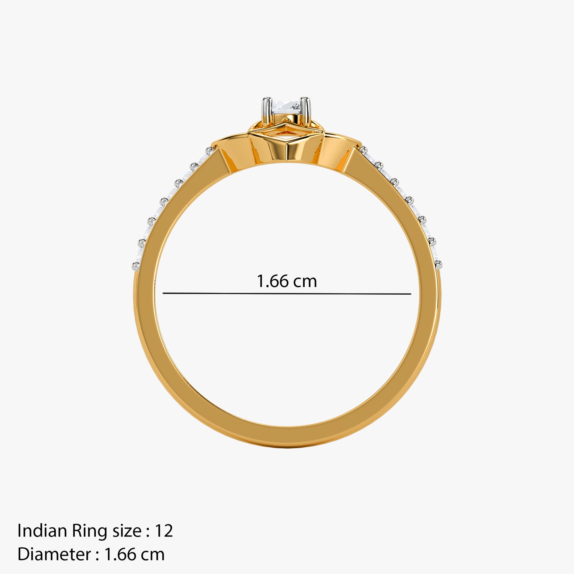 Gold Zelora Lab Grown Diamond Ring (Size 12)