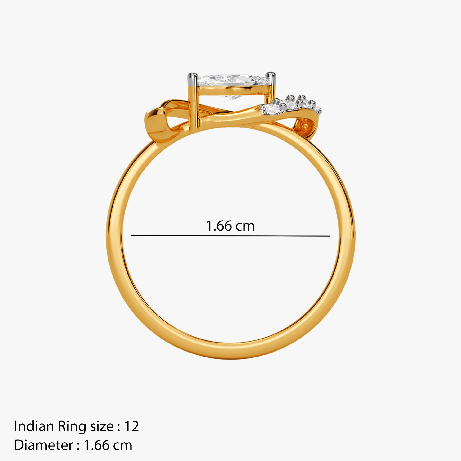 Gold Zenith Flare Lab Grown Diamond Ring (Size 12)