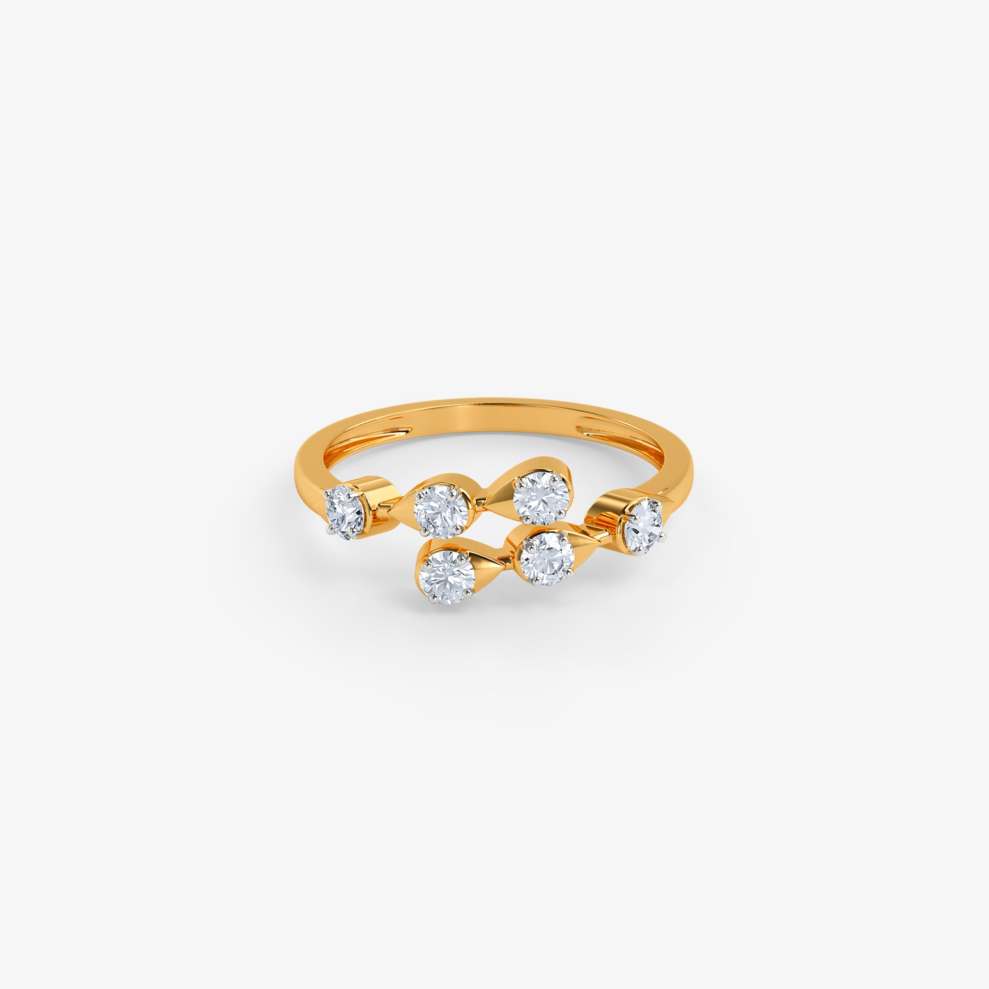 Gold Spiral Starlight Lab Grown Diamond Ring (Size 12)