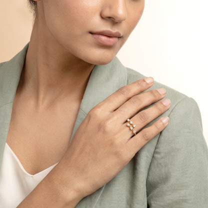 Gold Spiral Starlight Lab Grown Diamond Ring (Size 12)