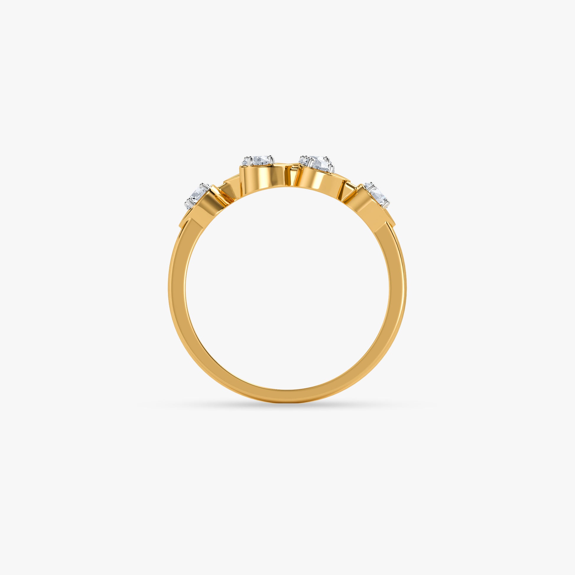 Gold Spiral Starlight Lab Grown Diamond Ring (Size 12)
