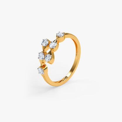Gold Spiral Starlight Lab Grown Diamond Ring (Size 12)