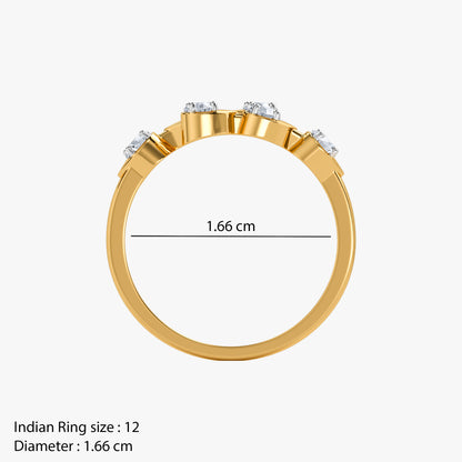 Gold Spiral Starlight Lab Grown Diamond Ring (Size 12)