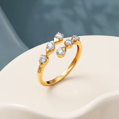 Gold Spiral Starlight Lab Grown Diamond Ring (Size 12)