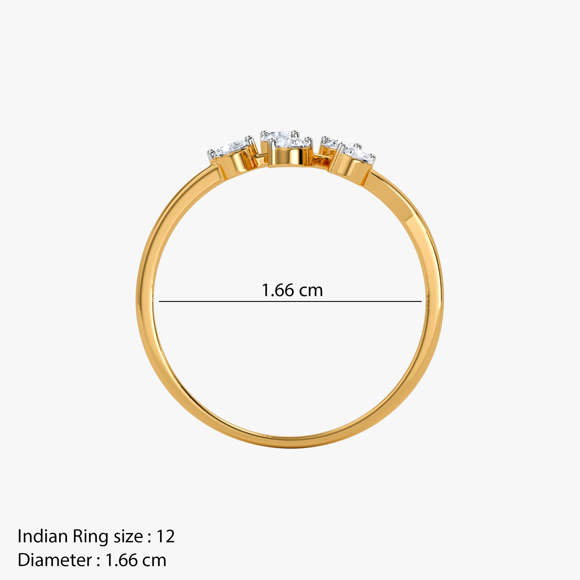 Gold Elyra Lab Grown Diamond Ring (Size 12)