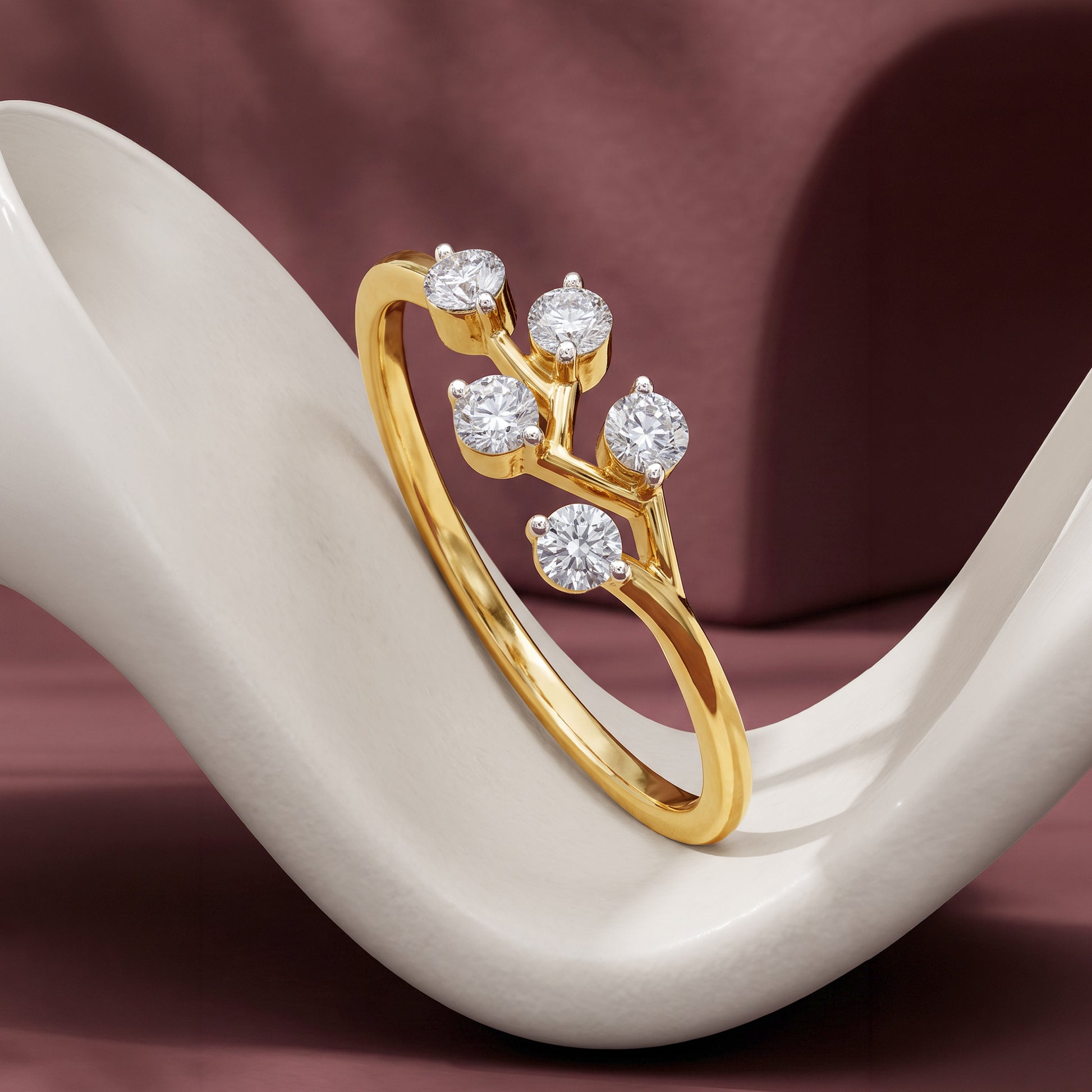 Gold Elyra Lab Grown Diamond Ring (Size 12)