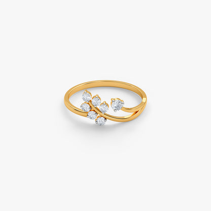 Gold Whispered Gardenia Lab Grown Diamond Ring (Size 12)