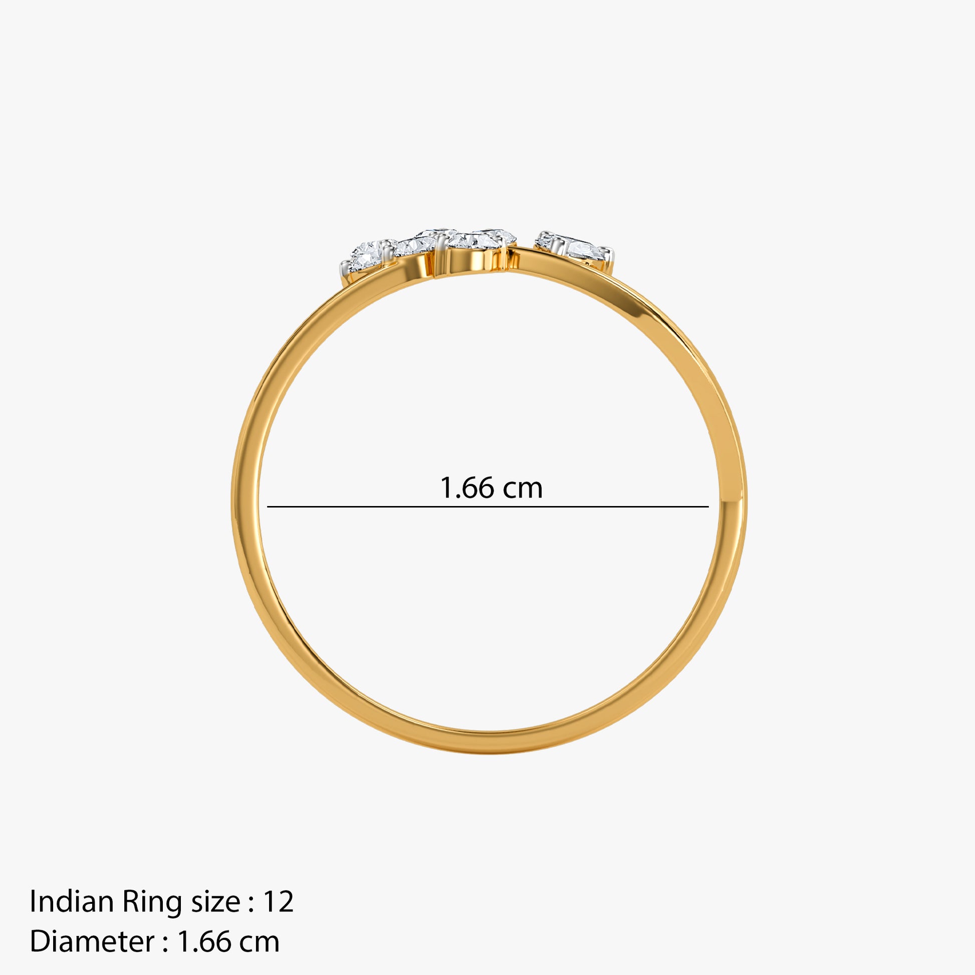 Gold Whispered Gardenia Lab Grown Diamond Ring (Size 12)