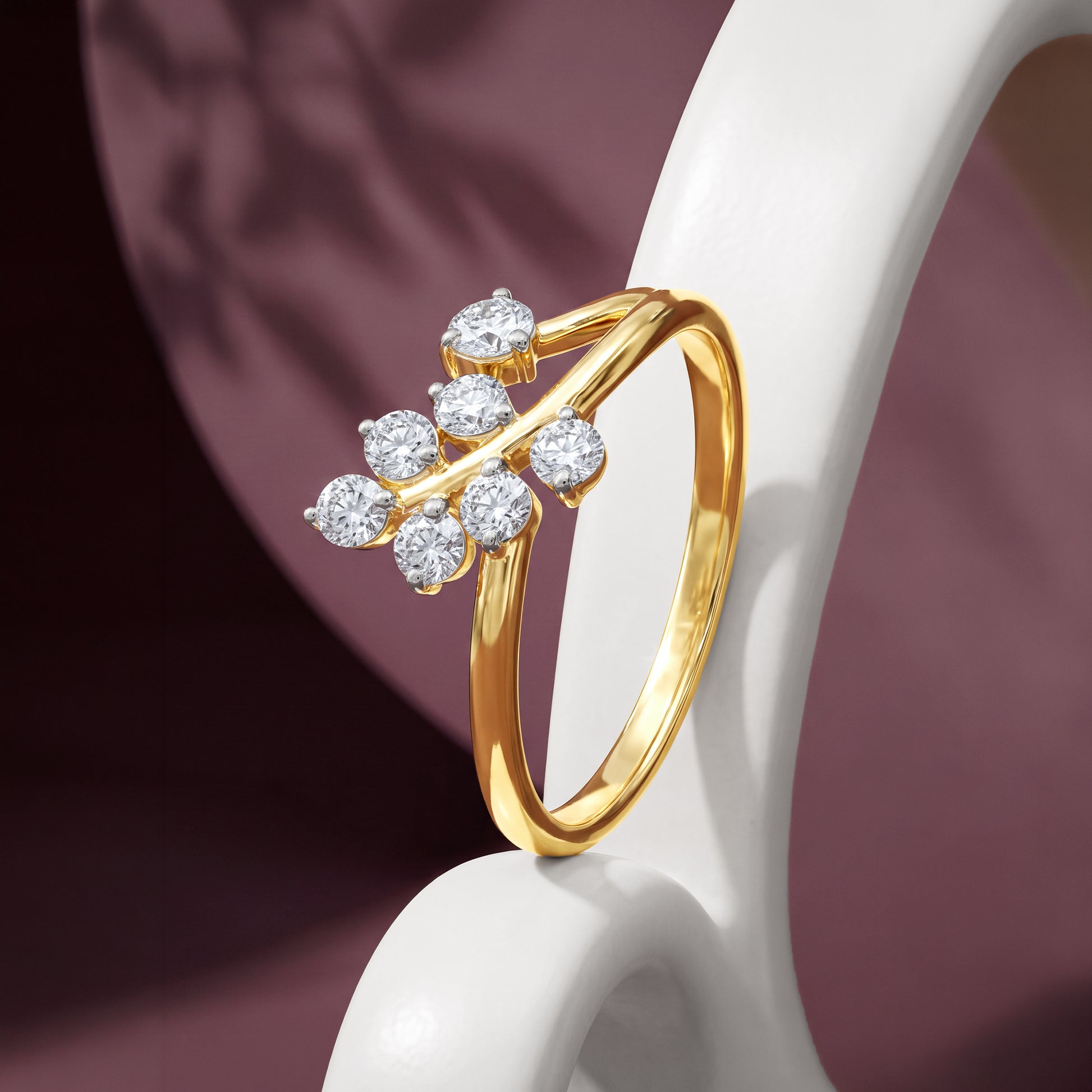 Gold Whispered Gardenia Lab Grown Diamond Ring (Size 12)