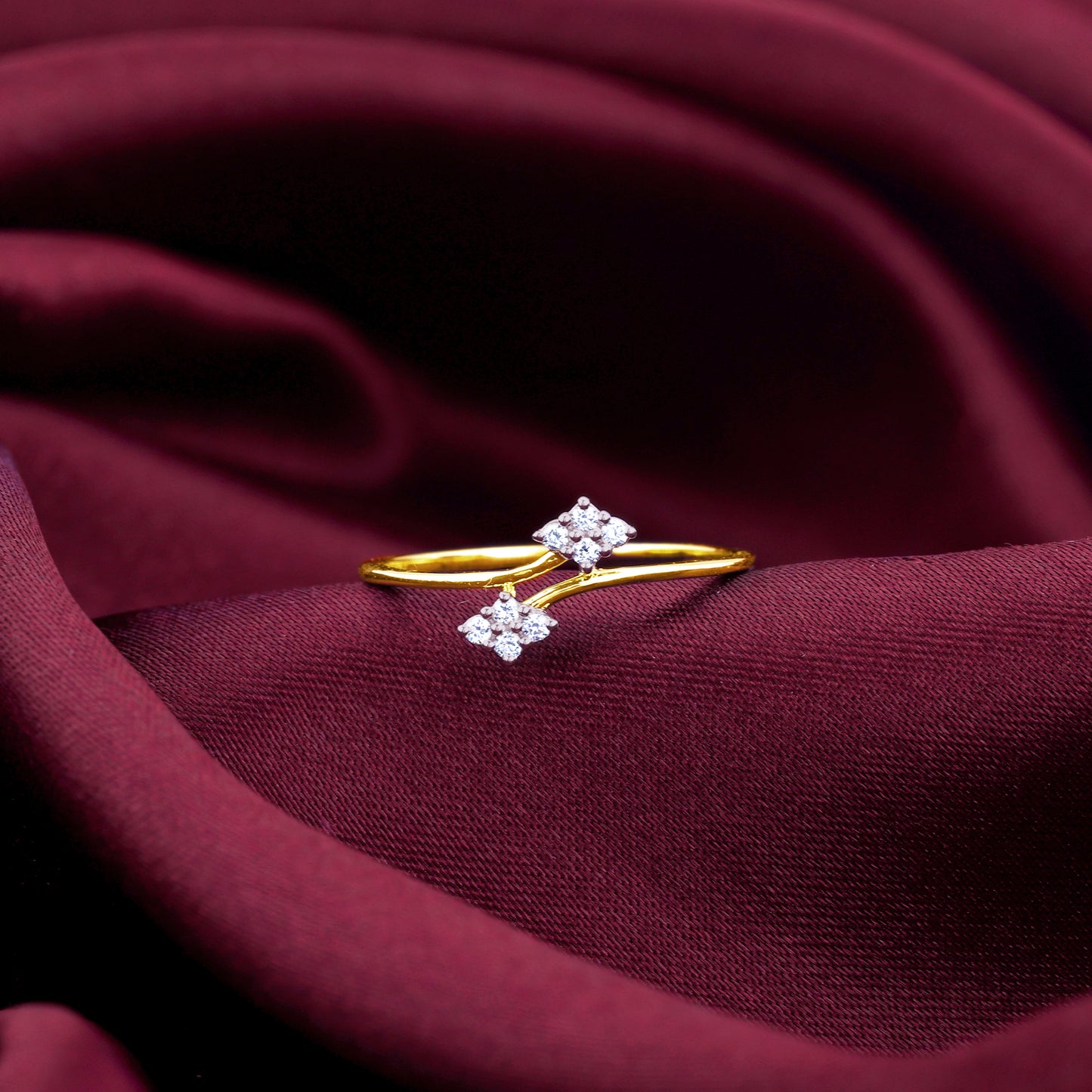 Gold Floral Tango Diamond Ring