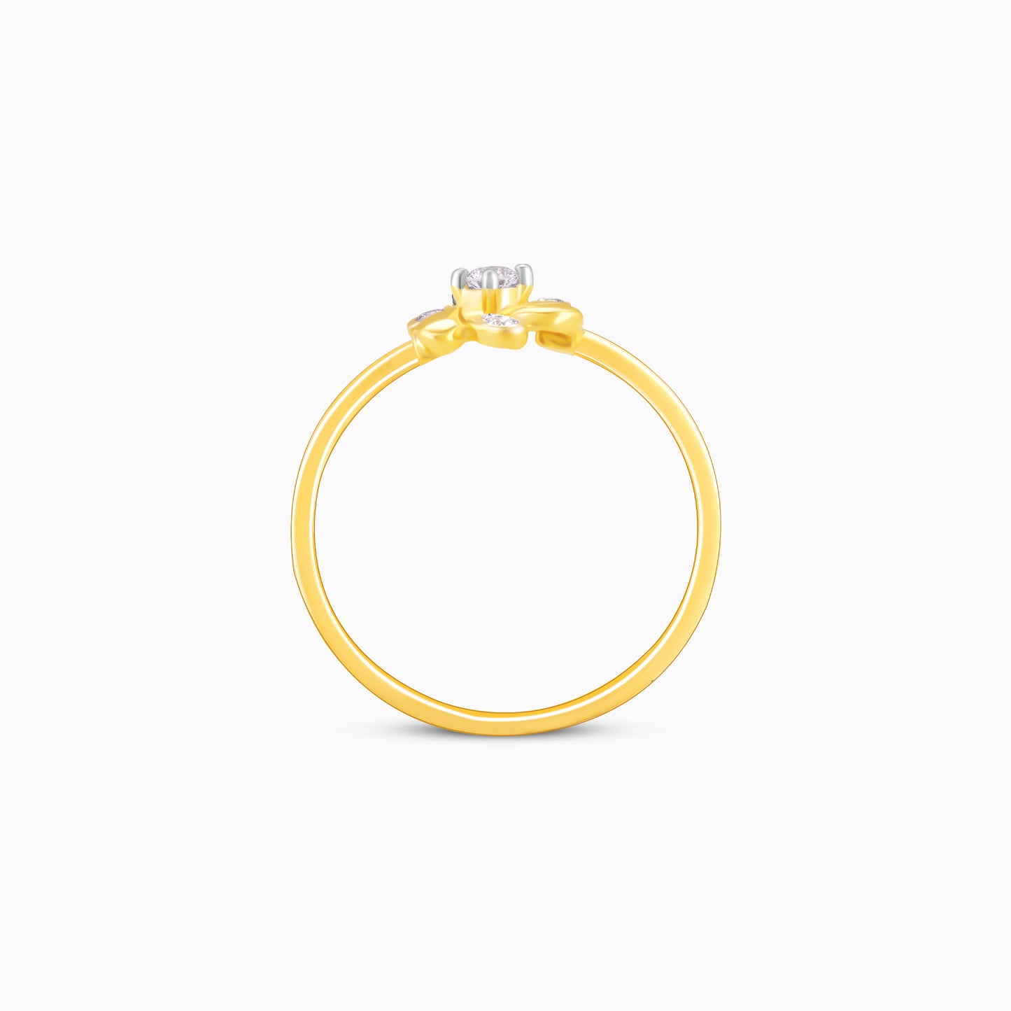 Gold Floral Swirl Diamond Ring