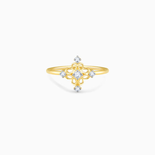 Gold Radiant Blossom Diamond Ring