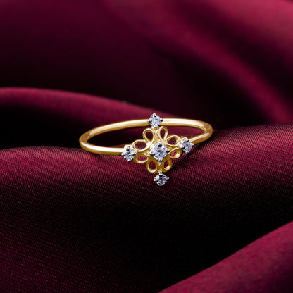 Gold Radiant Blossom Diamond Ring