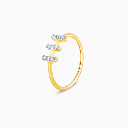 Gold Tribar Diamond Ring