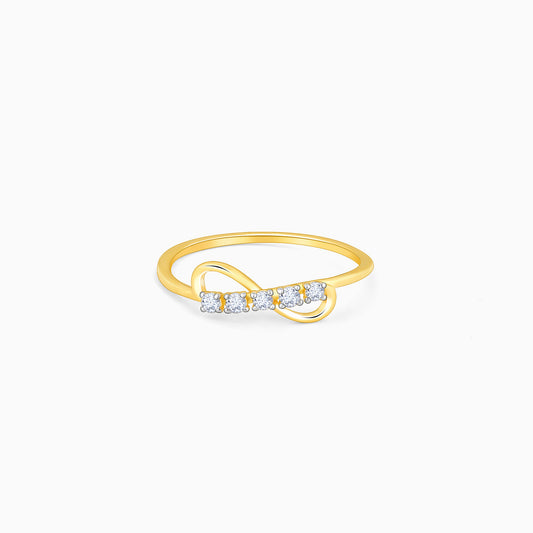 Gold Glittering Infinity Diamond Ring