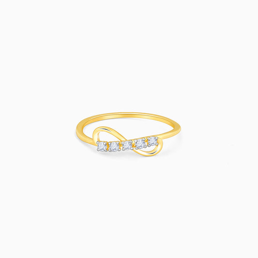 Gold Glittering Infinity Diamond Ring
