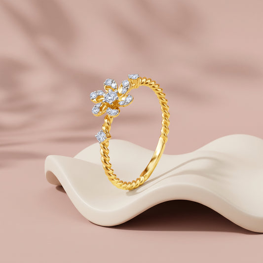 Gold Flower Reverie Lab Grown Diamond Ring (Size 12)