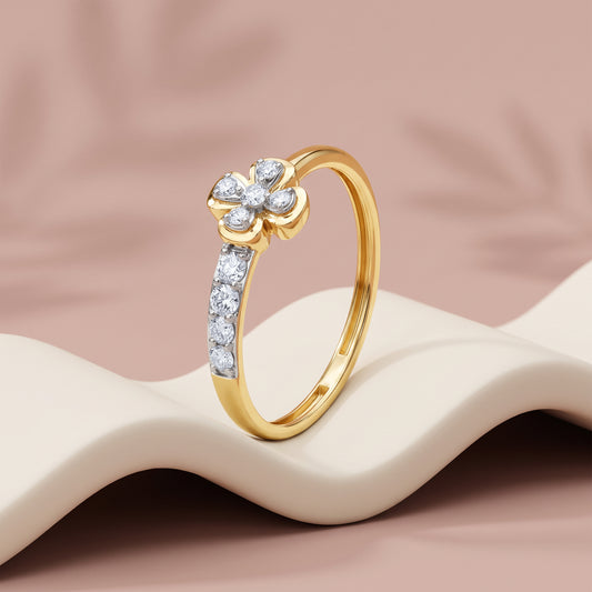 Gold Orchid Veil Lab Grown Diamond Ring (Size 12)