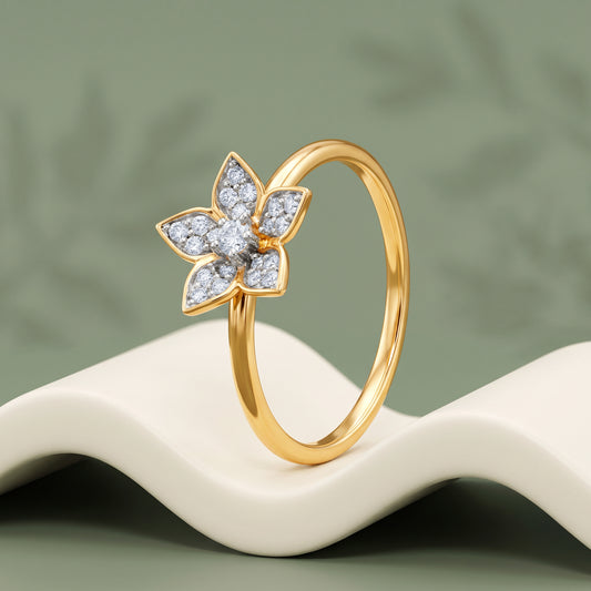 Gold Petalfall Lab Grown Diamond Ring (Size 12)
