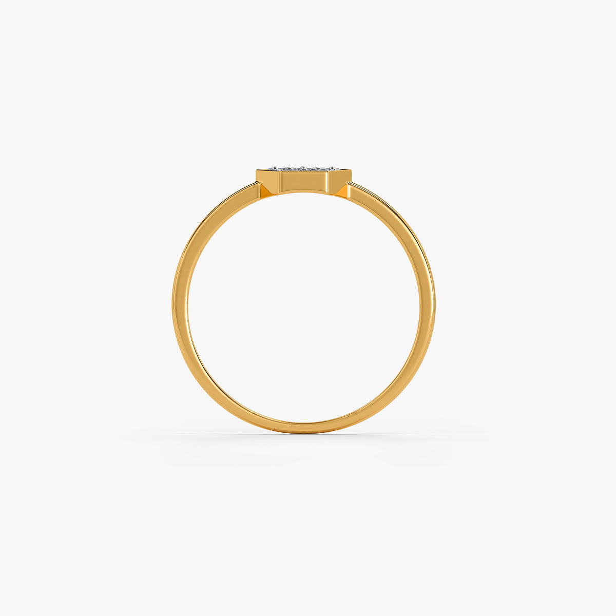 Gold Hexagon Shine Lab Grown Diamond Ring (Size 12)