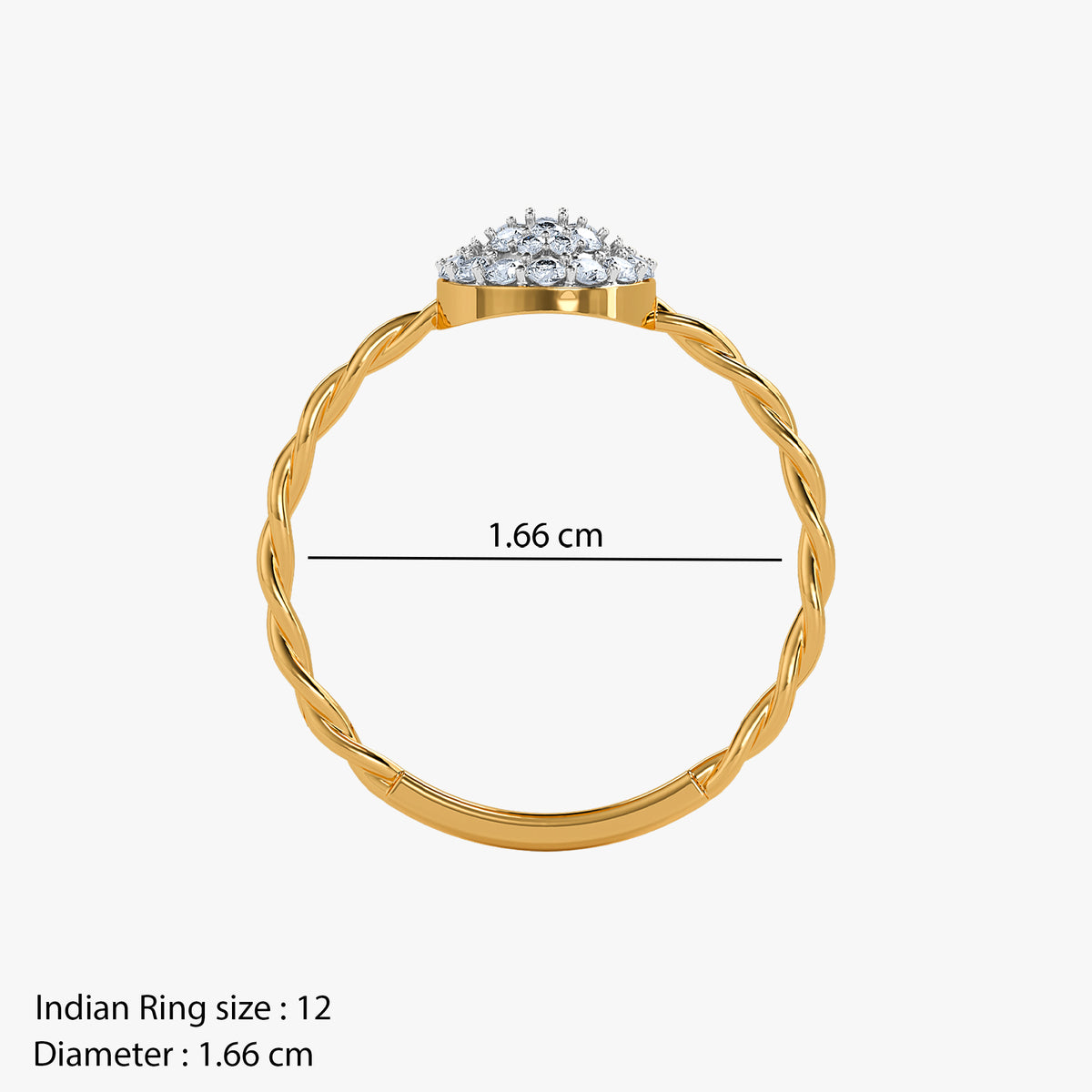 Gold Big Glow Lab Grown Diamond Ring (Size 12)