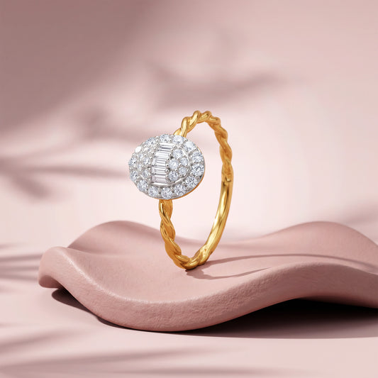 Gold Big Glow Lab Grown Diamond Ring (Size 12)