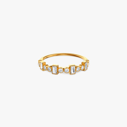 Gold Unique Sparkle Lab Grown Diamond Ring (Size 12)