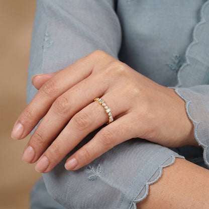 Gold Unique Sparkle Lab Grown Diamond Ring (Size 12)