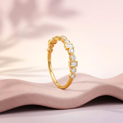 Gold Unique Sparkle Lab Grown Diamond Ring (Size 12)