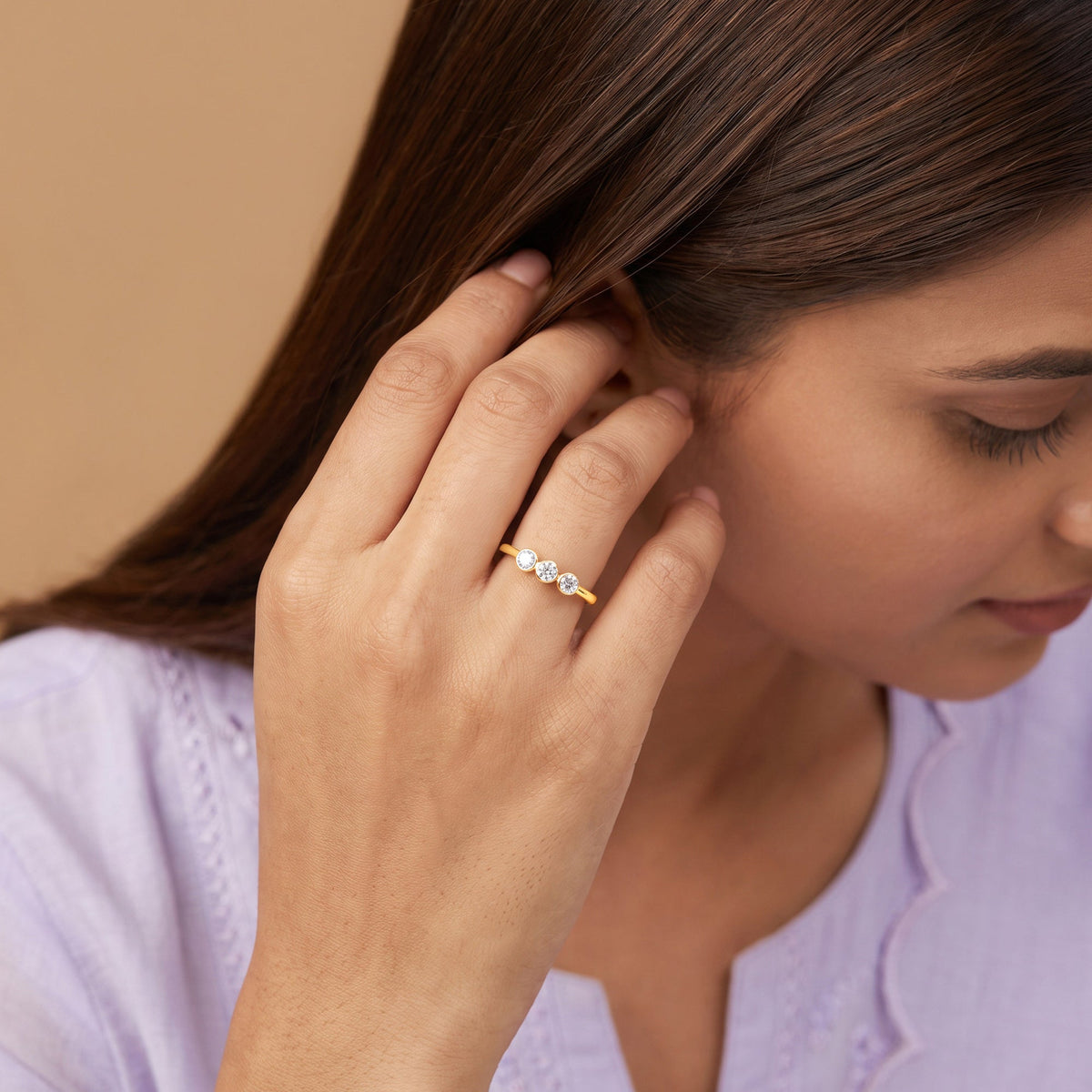 Gold Pretty Choices Lab Grown Diamond Ring (Size 12)