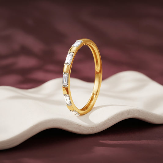 Gold Unusual Shine Lab Grown Diamond Ring (Size 12)
