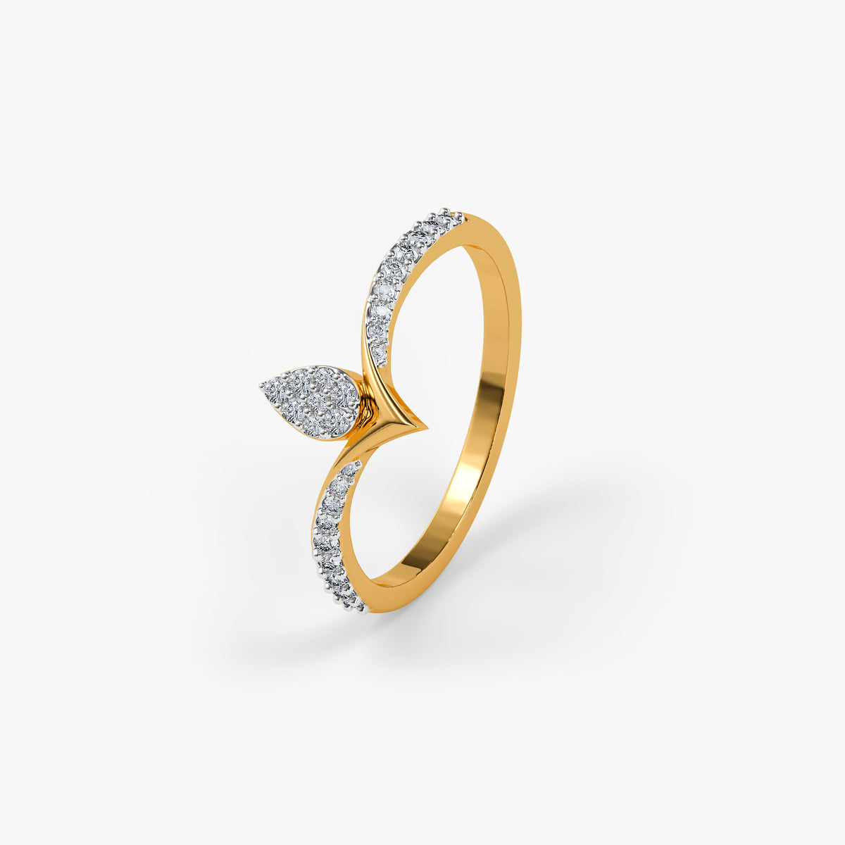 Gold Diya Glow Lab Grown Diamond Ring (Size 12)