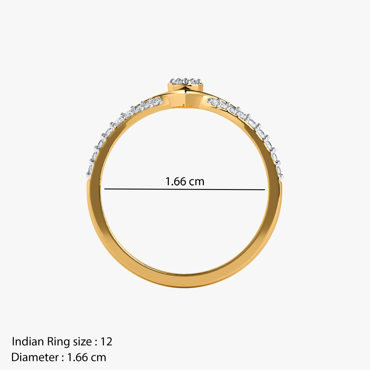 Gold Diya Glow Lab Grown Diamond Ring (Size 12)