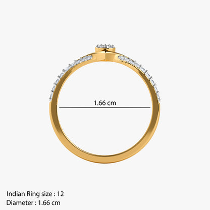 Gold Diya Glow Lab Grown Diamond Ring (Size 12)