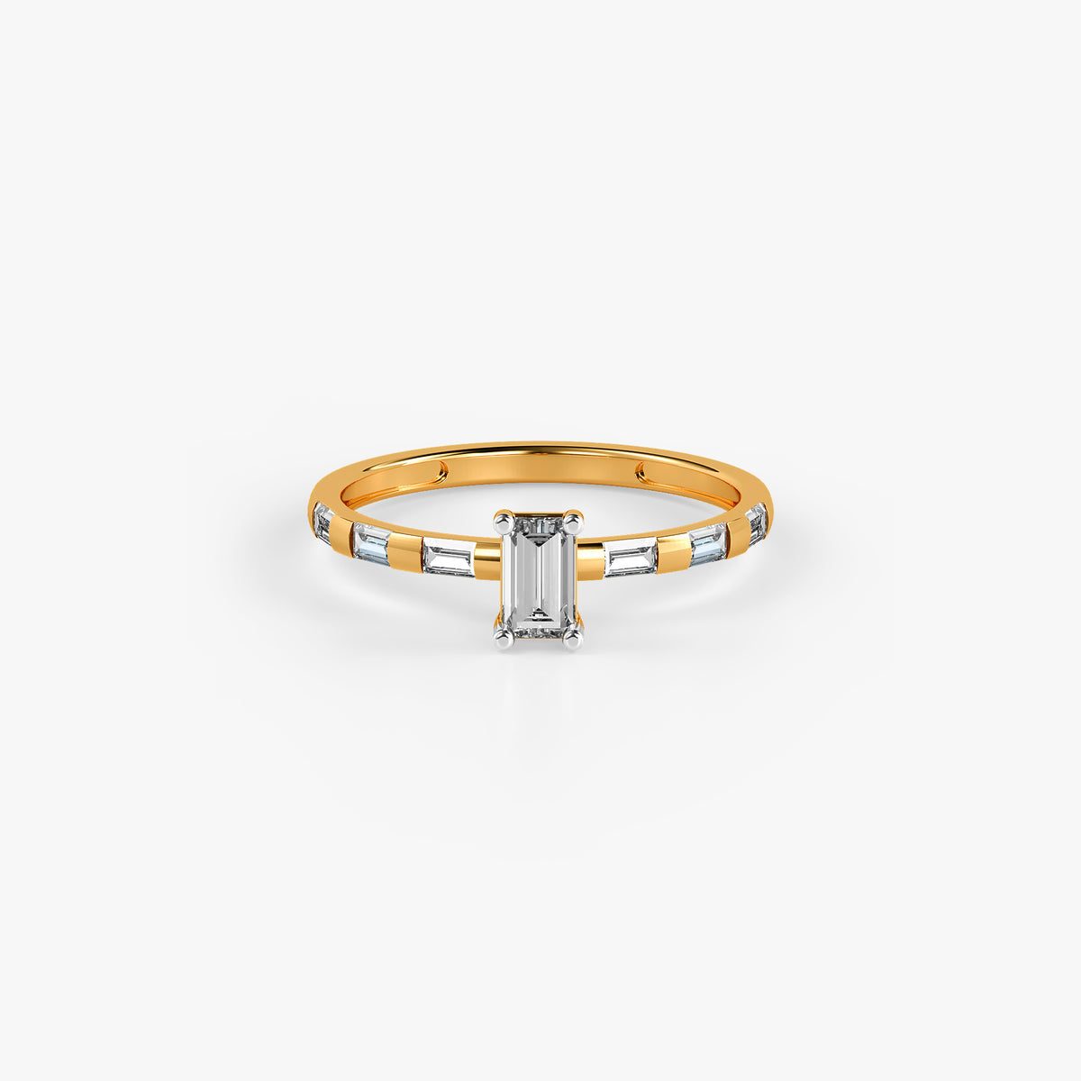 Gold Square Glow Lab Grown Diamond Ring (Size 12)