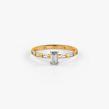 Gold Square Glow Lab Grown Diamond Ring (Size 12)