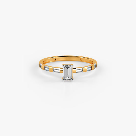 Gold Square Glow Lab Grown Diamond Ring (Size 12)