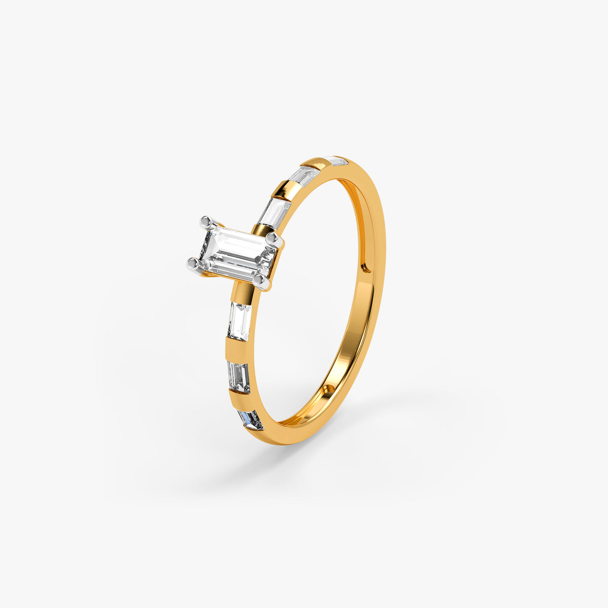 Gold Square Glow Lab Grown Diamond Ring (Size 12)