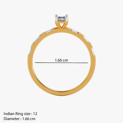 Gold Square Glow Lab Grown Diamond Ring (Size 12)