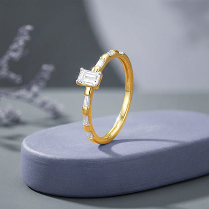 Gold Square Glow Lab Grown Diamond Ring (Size 12)