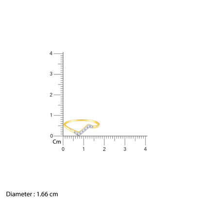 Gold Angled Waves Diamond Ring