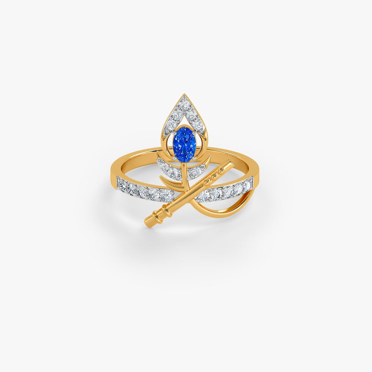 Gold Mayurika Lab Grown Diamond Ring (Size 12)