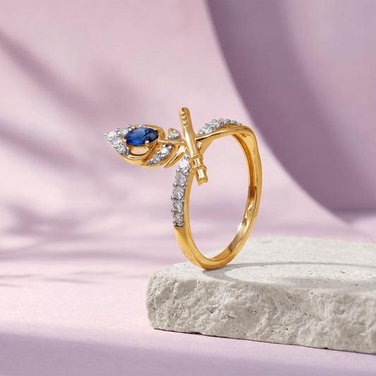 Gold Mayurika Lab Grown Diamond Ring (Size 12)