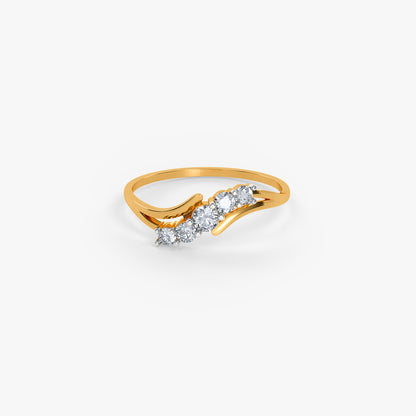Gold Endless Wave Lab Grown Diamond Ring (Size 12)