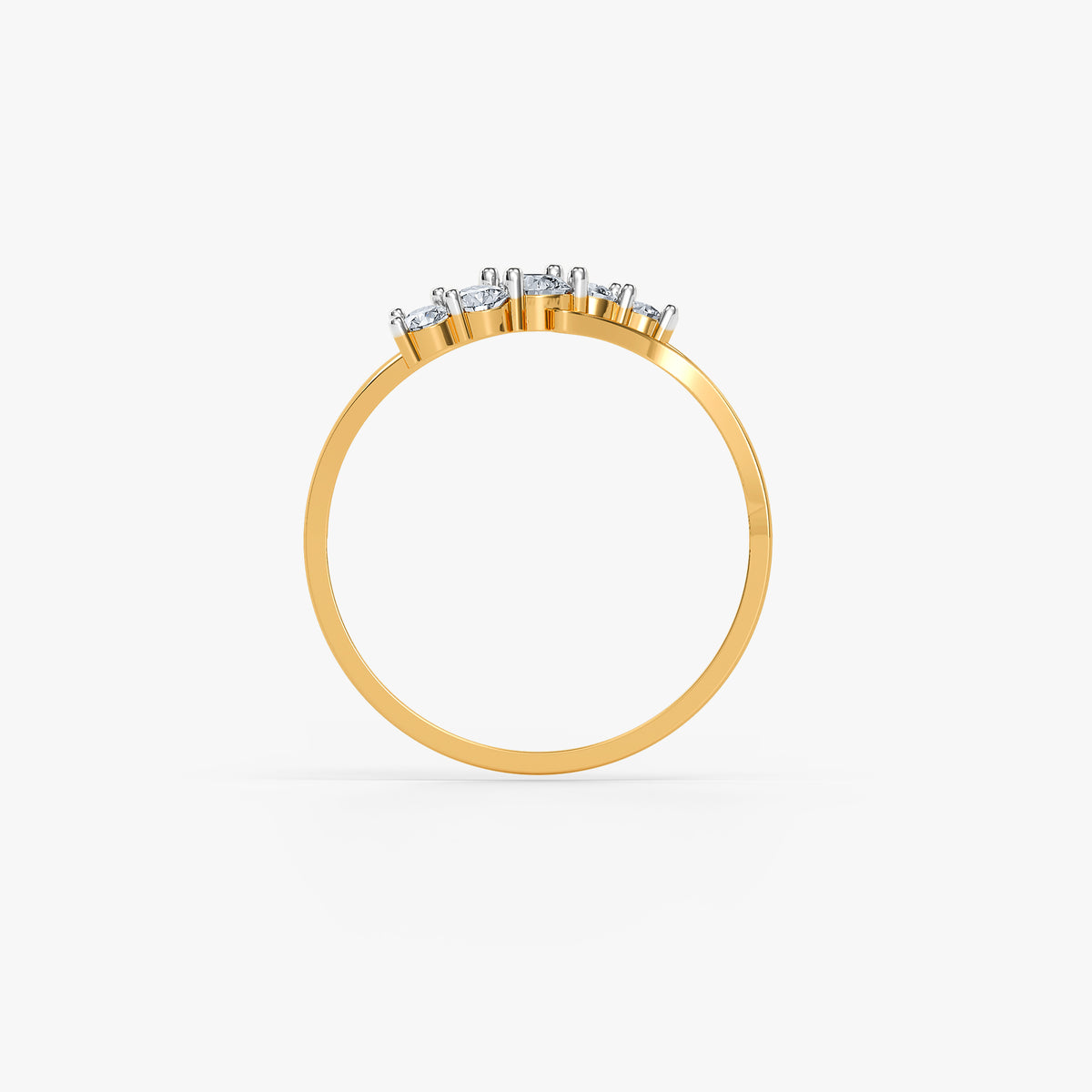 Gold Endless Wave Lab Grown Diamond Ring (Size 12)